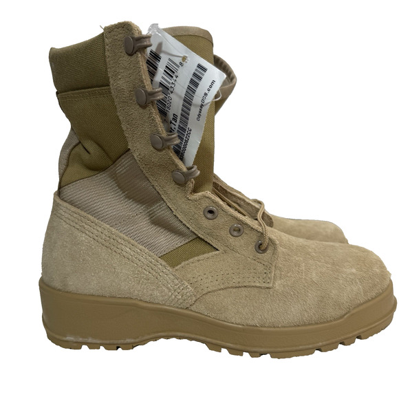 6 Wo's Military Hot weather steel Toe Combat boot, TAN - Picture 2 of 16